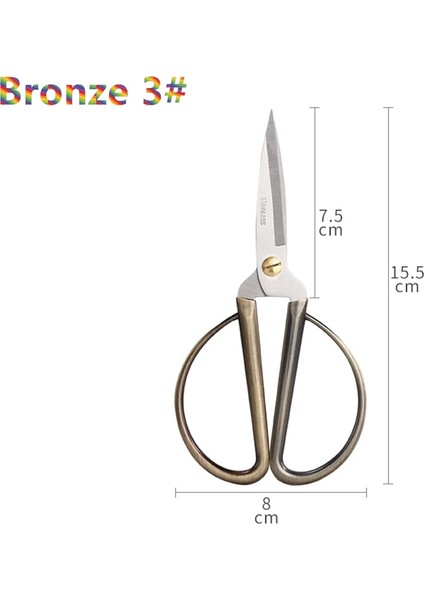 No.3 Bronz 15.5cm Stili Paslanmaz Çelik Altın Gümüş Dikiş Ors Kısa Kesici Dayanıklı Vintage Ev Iğne Nakış Terzi Ors Kumaş (Yurt Dışından)
