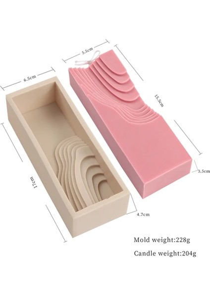 Bir Stil 3D Şerit Küp Dalgalanma Kase Silikon Mum Kalıp Diy El Yapımı Dikdörtgen Alçı Kalıp Sabun Yapma Araçları Ev Dekorasyon Süsleme (Yurt Dışından)