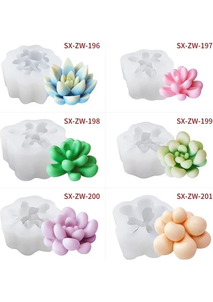 SX-ZW-195 Stili Etli Sıvı Silikon Kalıp 3D Etli Mum Kalıbı Dıy El Yapımı Sabun Kalıbı Kek Dekorasyon Fondan Kek Kalıbı Çiçek Kalıbı (Yurt Dışından)