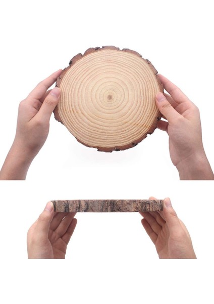 14-16CM 1 Adet Stil Kalın Dıy Craft Bitmemiş Ahşap Çemberler Doğal Çam Yuvarlak Ahşap Dilimleri Ağaç Kabuğu ile Sanat Noel Orna Için Günlük Diskler (Yurt Dışından)