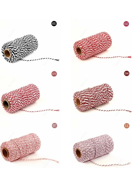 Pembe Beyaz Tarzı Dıy Bükülmüş Kordonlar Hediye Paketleme Aksesuarları Ambalaj Dekorasyon Düğün Parti Paketleme Çift Renkli Pamuklu Fırıncı Sicim Halat (Yurt Dışından) fırsatları