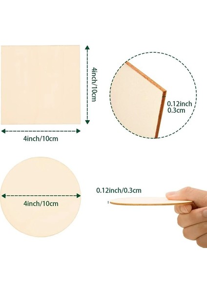 20 Adet Karışımı Tarzı Ahşap Parçalar Dilimleri Ahşap Yuvarlak Kare Çocuklar Için Dıy Boyalı Ahşap Düğün Ev Dekorasyon Kurulu (Yurt Dışından)