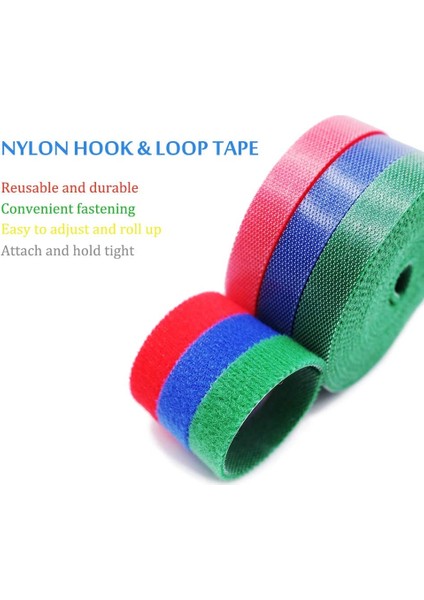 Kırmızı 15MM 5metre Stili 5 Metre 5 Metreroll mm Yeniden Kullanılabilir Velcros Kayış Kablo Bağı Naylon (Yurt Dışından) fırsatları