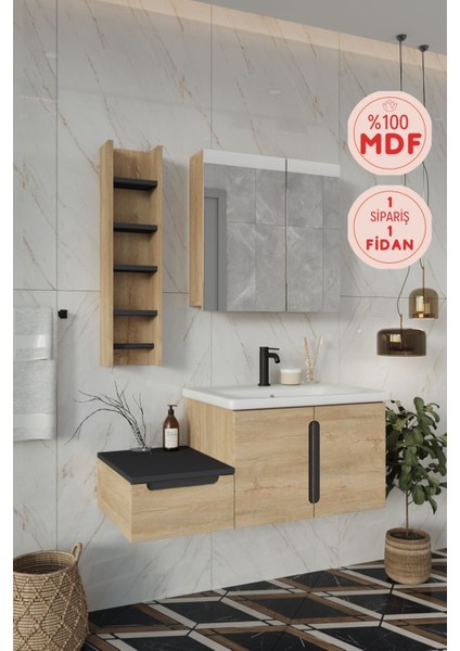 Banyo Zakkum 100 cm Banyo Dolabı ve Rafı