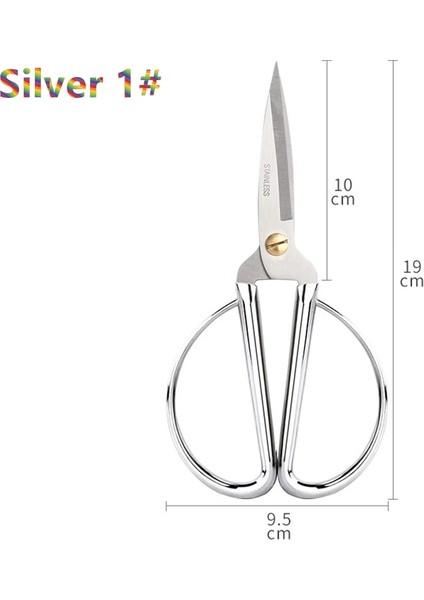 No.1 Gümüş 19CM Stili Paslanmaz Çelik Gül Altın Gümüş Oya Dikiş Veya Kısa Kesici Nakış Eski Tırnak Ev Makası Terzi Ors (Yurt Dışından)