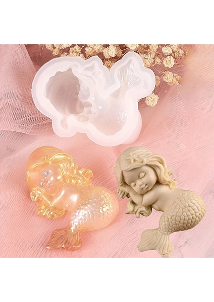 Phalaenopsis Tarzı Uyku Deniz Kızı Silikon Kalıplar Çikolata Fondan Kalıp El Yapımı Sabun Kalıp Denizkızı Kek Topper Dıy Melek El Sanatları Sanat Mum Kalıp (Yurt Dışından) modelleri