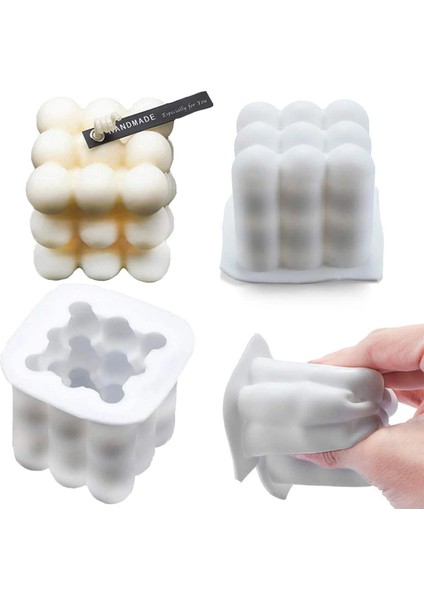Fitil Tutucu Tarzı Kabarcık Küp Topu Silikon Mum Kalıbı Yuvarlak Kalıp Soya Balmumu Uçucu Yağ Aromaterapi Mum Malzemesi Balmumu Diy Sabun Kalıpları Hediyeler (Yurt Dışından)