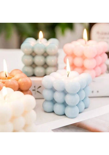 Fitil Tutucu Tarzı Kabarcık Küp Topu Silikon Mum Kalıbı Yuvarlak Kalıp Soya Balmumu Uçucu Yağ Aromaterapi Mum Malzemesi Balmumu Diy Sabun Kalıpları Hediyeler (Yurt Dışından)