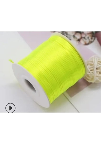 F228 Neon Sarı Stil 1mm Halat Saten Rattail Polyester Naylon Kordonlar Dize Çin Düğüm Kordon Dıy Bilezik Takı Yapımı Malzemeleri 50 Metre Rulo (Yurt Dışından)