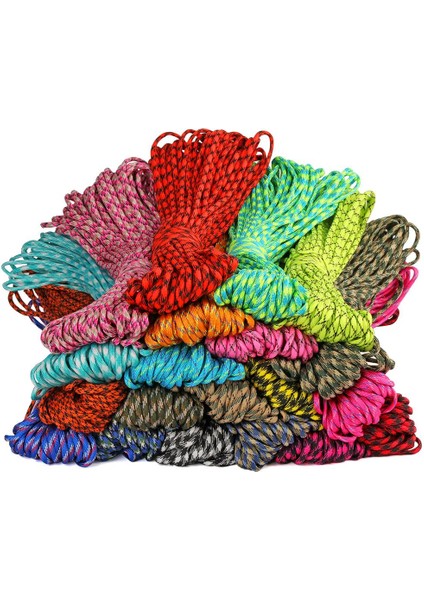 No.7 Tarzı 100FT Renkli Iplikler Çekirdekler Hayatta Kalma Için Paracord Araşüt Kordon Kordon Kamp Tırmanma Kamp Ip Yürüyüş Çamaşır Ipi (Yurt Dışından)