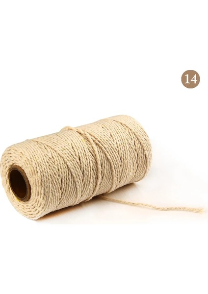 Renk 14 Tarzı 2mm Halat Bükülmüş Kordon % 100% Pamuk Halat Renkli Sicim Fil Makrome Kordon Dize Iplik Parti Düğün Dekorasyon Aksesuarı Dıy Kordon (Yurt Dışından)