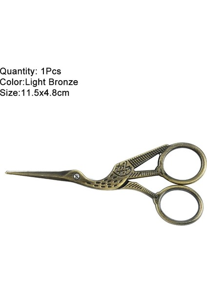 L-Bron 11,5x4,8cm Stili Vintage Leylek Şekli Dikiş Veya Paslanmaz Çelik Terzi Veya Keskin Dikiş Makası Manuel Dikiş Iğne Dıy Aracı (Yurt Dışından)