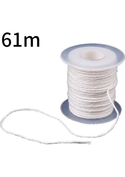 Lamba Fitili 61M Tarzı Dıy Balmumu Çekirdeği 24-Strand 61 M Uzun Pamuklu Dokuma Mum Fitili Mum Aksesuarları Mum Lamba Fitili Mum Yapımı Kiti Mum Fitilleri (Yurt Dışından)