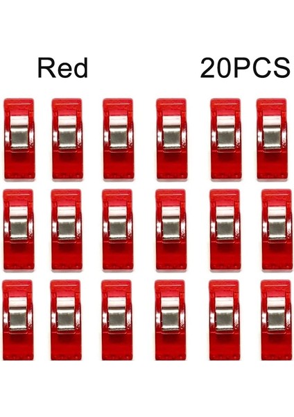 Kırmızı 20 Adet Tarzı Adet Çok Amaçlı Dikiş Klipsleri Renkli Bağlama Klipsleri Plastik El Sanatları Kapitone Klipsi Dikiş Bağlama Kelepçeleri Dikiş El Sanatları Araçları (Yurt Dışından)