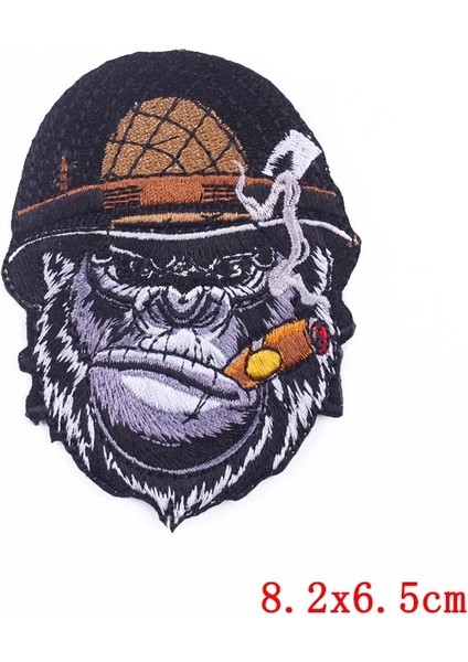 PE5536CT Stili Orangutanpunk Yama Demir On Yamalar Giysi Için Kafatasımotosiklet Yama Askeri Giyim Için Işlemeli Yamalar Etiket Şerit (Yurt Dışından)