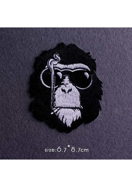 PE5536CT Stili Orangutanpunk Yama Demir On Yamalar Giysi Için Kafatasımotosiklet Yama Askeri Giyim Için Işlemeli Yamalar Etiket Şerit (Yurt Dışından)