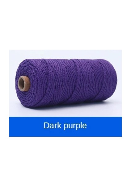 Koyu Mor Tarzı 2mm El Yapımı Halat 100% Pamuk Halat Renkli Sicim Makrome Kordon Dize Parti Düğün Dekorasyon Aksesuar Dıy Kordon Için (Yurt Dışından)
