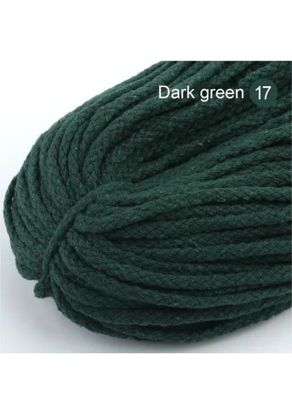 17 Koyu Yeşil Stil 25 Yards 7mm Pamuk Halat El Sanatları Dekoratif Bükülmüş Kordon Halat El Yapımı Dekorasyon Için Dıy Kordon Ficelles Couleurs Iplik Kordon (Yurt Dışından)