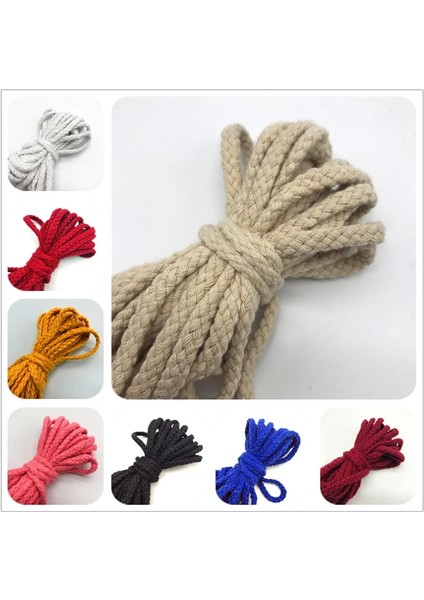 17 Koyu Yeşil Stil 25 Yards 7mm Pamuk Halat El Sanatları Dekoratif Bükülmüş Kordon Halat El Yapımı Dekorasyon Için Dıy Kordon Ficelles Couleurs Iplik Kordon (Yurt Dışından)