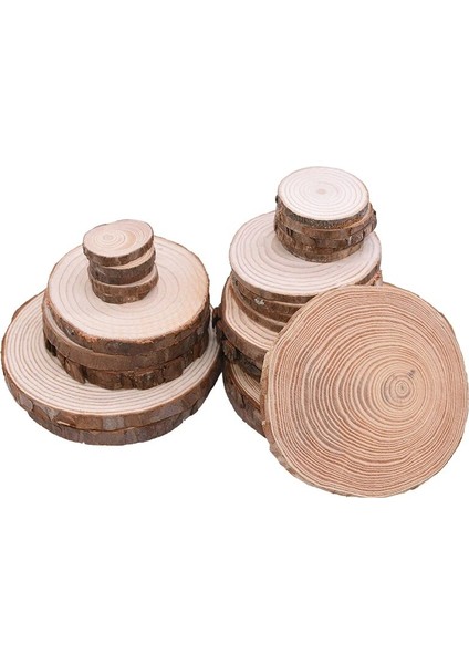 Stil B-100PCS 1cm Stili Adet Doğal Ağaç Kabuğu ile Yuvarlak Ahşap Dilimleri Bitmemiş Çam Daire Ahşap Süsler Düğün Parti Dıy Boyama Ahşap El Sanatları (Yurt Dışından) fiyatları