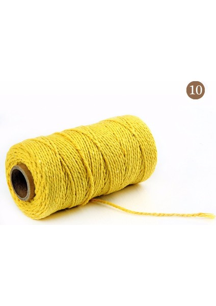 Sarı Stil % Pamuk Makrome Kordon Ipi Ip Ev Tekstili Bej Bükülmüş Renkli Sicim Kordon Örgülü Iplik Craft Düğün Dekorasyonu (Yurt Dışından)