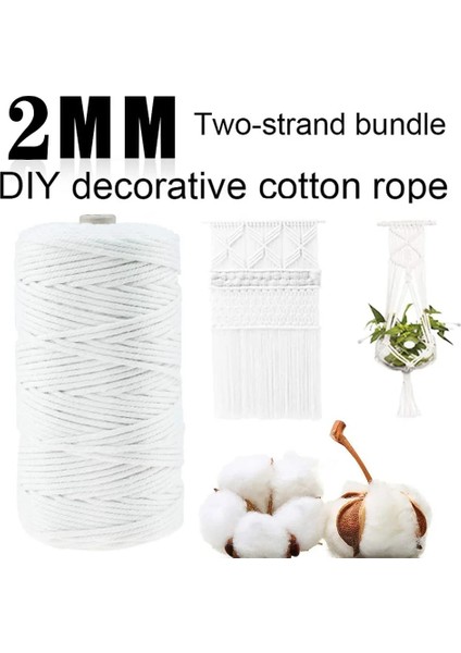 Sarı Stil % Pamuk Makrome Kordon Ipi Ip Ev Tekstili Bej Bükülmüş Renkli Sicim Kordon Örgülü Iplik Craft Düğün Dekorasyonu (Yurt Dışından)