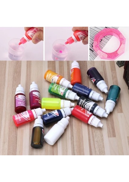 No.7 Tarzı 15 Renk 10ML 15 Renk Epoksi Uv Reçine Renklendirici Takı Sıvı Pigment Banyo Bombası Sabun Boyası El Yapımı Sabun Boyama Tozu Dro (Yurt Dışından)