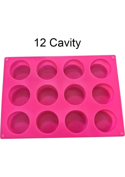 12CAVITY Rastgelerenk Stili Aviities 4.6cm Yuvarlak Silikon Sabun Kalıbı Zanaat El Yapımı Mum Kalıbı Fondan Kalıpları Sabun Yapımı Için Kek Pişirme Kalıpları Kalıp (Yurt Dışından)
