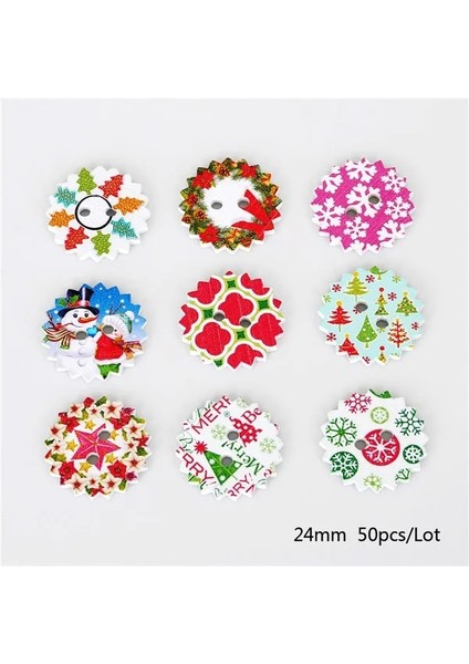 Chris Patten 24 mm Stili Rastgele Karışık 2 Delik Noel Dekoratif Düğmeleri Karışık Dikiş Ahşap Scrapbooking Düğmeleri Chris-Tree Şekli Yeni (Yurt Dışından)