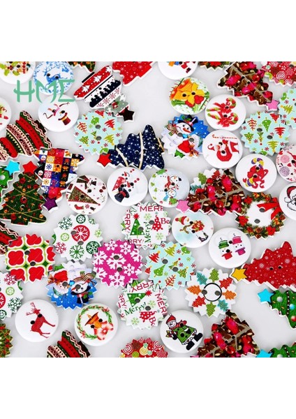 Chris Patten 24 mm Stili Rastgele Karışık 2 Delik Noel Dekoratif Düğmeleri Karışık Dikiş Ahşap Scrapbooking Düğmeleri Chris-Tree Şekli Yeni (Yurt Dışından)