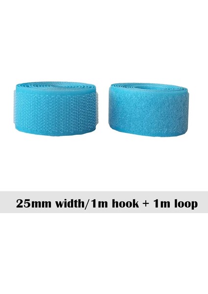 25 mm Genişlik Stili Genişlik Azure Cırt Cırt Yapışkansız Cırt Cırt Raptiye Bant Dikiş Sihirli Bant Etiket Cırt Cırt Bant Couture Şerit Gök Mavisi (Yurt Dışından)