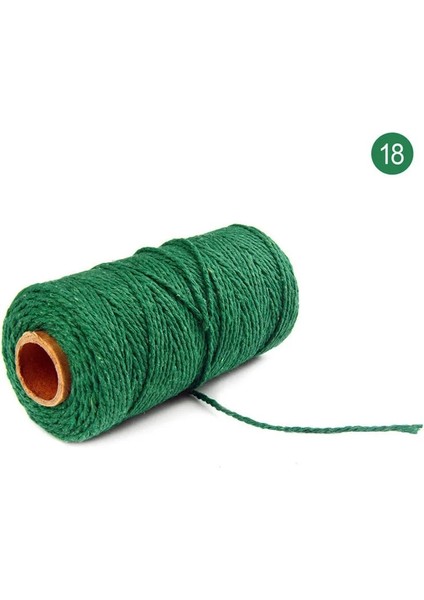 Koyu Yeşil Stil 100 Yard 100% Saf Pamuk Bükülmüş Kordon Halat El Sanatları Makrome Artisan Dize Fırıncı Sicim Çok Renkli Pamuk Keten Halat Ev Tekstili (Yurt Dışından)