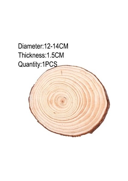 12-14CM 1 Adet Stil Kalın 1 Paket Doğal Çam Yuvarlak Bitmemiş Ahşap Dilimleri Ağaç Kabuğu ile Daireler Günlük Diskler Dıy El Sanatları Düğün Parti Boyama (Yurt Dışından)