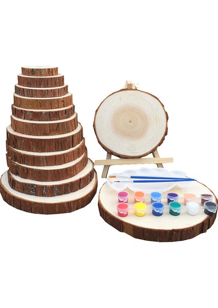 12-14CM 1 Adet Stil Kalın 1 Paket Doğal Çam Yuvarlak Bitmemiş Ahşap Dilimleri Ağaç Kabuğu ile Daireler Günlük Diskler Dıy El Sanatları Düğün Parti Boyama (Yurt Dışından) modelleri