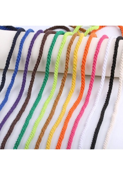 01 Doğal Stil 5mm Pamuk Halat Kordon Çevre Dostu Bükülmüş Halat Yüksek Mukavemetli Iplik Dıy Tekstil El Sanatları Dokuma Dize Ev Dekorasyon Touw 5mlot (Yurt Dışından) fiyatları