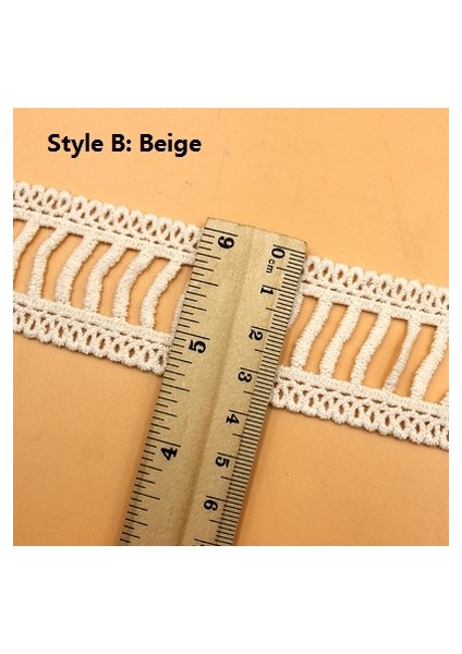 B Bej 3.6cm Tarzı 5 Yards Beyaz Siyah Pamuk Oymak Pamuk Işlemeli Dantel Trim Şerit Kumaş El Yapımı Dikiş Malzemeleri Zanaat Hediye Dekoratif (Yurt Dışından)