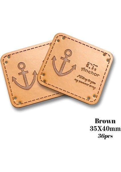 Kahverengi 35X40MM 36PCS Tarzı 4 Seçenek Çapa Logo Giyim Için El Yapımı Etiketler El Işi Için Deri Yamalar Hediye Etiketi Oya Etiketleri El Yapımı Dikiş Etiketi (Yurt Dışından)