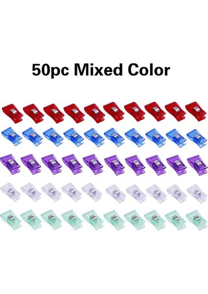 50 Adet Karışık Renk Stili Adet Çok Renkli Giysi Klipsi Patchwork Dikiş Klipsi Plastik Kelepçeler Kapitone Crafting Crocheting Örgü Güvenlik Klipsi (Yurt Dışından)