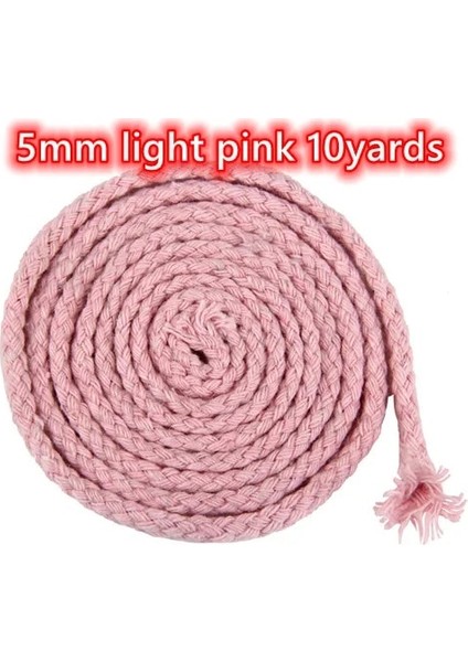 5 mm Açık Pembe 10YAR Stili 10 Yards 5mm Renkli Bükülmüş Kordon Halat 100% Pamuk Dokuma Halat Kordonlar Craft Dekoratif Dıy El Yapımı Çanta Ipli Kemer Aksesuarları (Yurt Dışından)