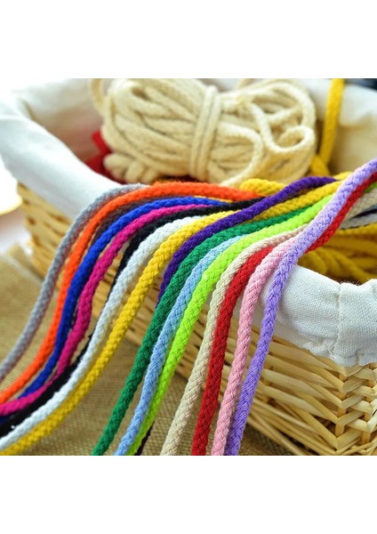 5 mm Açık Pembe 10YAR Stili 10 Yards 5mm Renkli Bükülmüş Kordon Halat 100% Pamuk Dokuma Halat Kordonlar Craft Dekoratif Dıy El Yapımı Çanta Ipli Kemer Aksesuarları (Yurt Dışından)