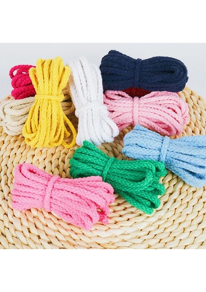 5 mm Açık Pembe 10YAR Stili 10 Yards 5mm Renkli Bükülmüş Kordon Halat 100% Pamuk Dokuma Halat Kordonlar Craft Dekoratif Dıy El Yapımı Çanta Ipli Kemer Aksesuarları (Yurt Dışından)