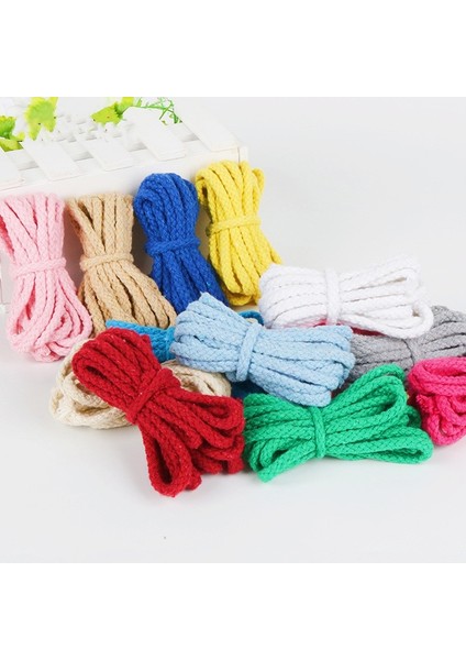 5 mm Açık Pembe 10YAR Stili 10 Yards 5mm Renkli Bükülmüş Kordon Halat 100% Pamuk Dokuma Halat Kordonlar Craft Dekoratif Dıy El Yapımı Çanta Ipli Kemer Aksesuarları (Yurt Dışından)