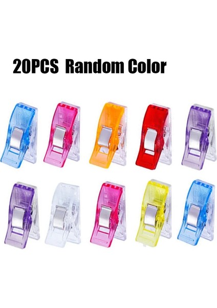 20 Adet Rastgele Renk Stili Dikiş Klipsleri Plastik Klipsler Kapitone Crafting Crocheting Örgü Güvenlik Klipsleri Çeşitli Renkler Bağlama Klipsli Kağıt (Yurt Dışından)