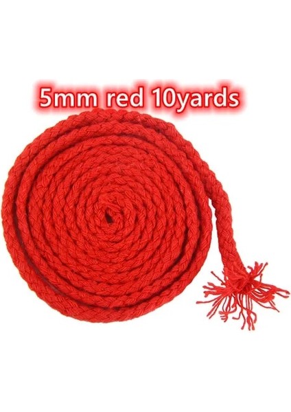 5 mm Kırmızı 10 Yarda Stili 10 Yards 5mm Renkli Bükülmüş Kordon Halat 100% Pamuk Dokuma Halat Kordonlar Craft Dekoratif Dıy El Yapımı Çanta Ipli Kemer Aksesuarları (Yurt Dışından)