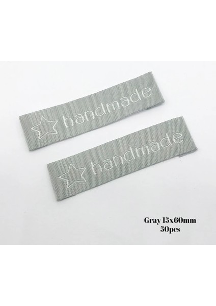 Gri 15MM 50PCS Tarzı El Yapımı Dikiş Etiketleri Giysi Etiketi El Yapımı Kalp Giysi Etiketleri Şapka Elişi Dokuma Etiket Giysi Etiketi (Yurt Dışından)