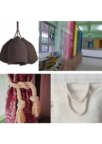 01 Doğal Stil 5mm Pamuk Halat Kordon Çevre Dostu Bükülmüş Halat Yüksek Mukavemetli Iplik Dıy Tekstil El Sanatları Dokuma Dize Ev Dekorasyon Touw 5mlot (Yurt Dışından) fırsatları