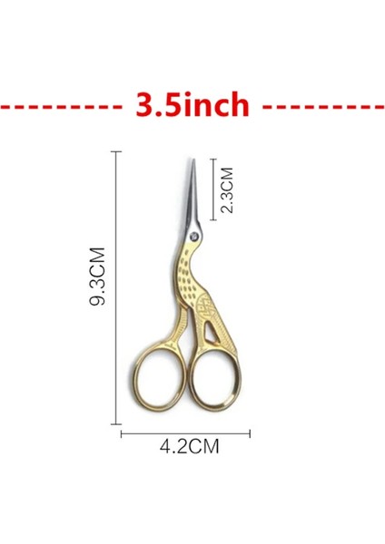 3.5 Inç Altın Tarzı Vinç Çapraz Dikiş Retro Klasik Vintage Antik Nakış Dikiş Paslanmaz Çelik Kuyruk Ipliği Veya Iplik Kesici (Yurt Dışından)