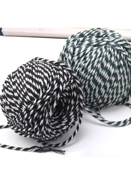 Ben Stil Dıy El Yapımı Pamuk Ipliği 1 Rulo 75 Metre Yüksek Li Halat Kırmızı Beyaz Kart Asılı Halat Hediyeler Ambalaj Sicim Dize Kordon (Yurt Dışından) fırsatları