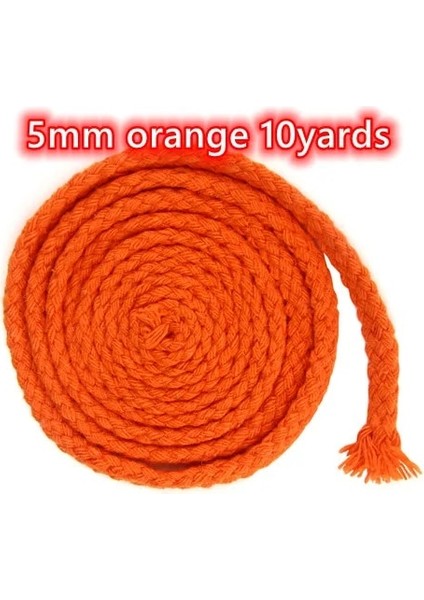 5mm Turuncu 10 Yards Tarzı 10 Yards 5mm Renkli Bükülmüş Kordon Halat 100% Pamuk Dokuma Halat Kordonlar Craft Dekoratif Dıy El Yapımı Çanta Ipli Kemer Aksesuarları (Yurt Dışından)