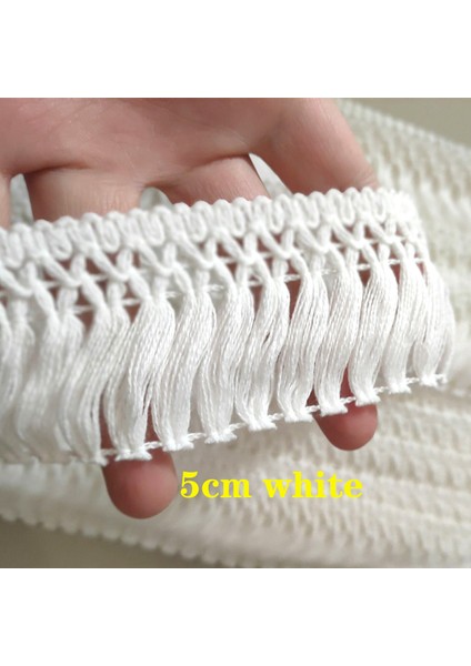 D 5cm Beyaz Stil 6 Yards .5cm Genişlik Güzel Pamuklu Fringe Dantel Bej Püskül Dantel Trim Püskül Perde Dantel Dikiş El Sanatları Malzemesi Z1223 (Yurt Dışından)